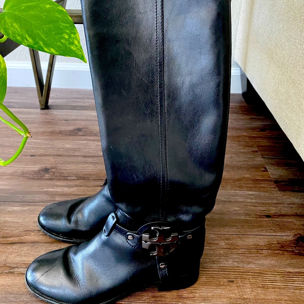 Tory Burch black riding boots size 6.5